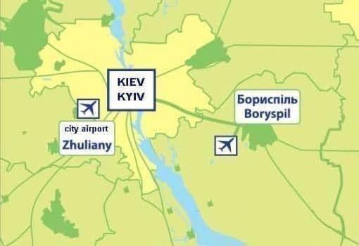 Kiev luchthavens kaart