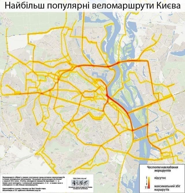 Kiev fietspad kaart