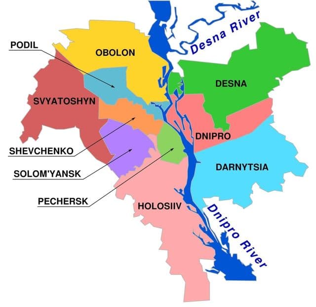 Kiev district kaart