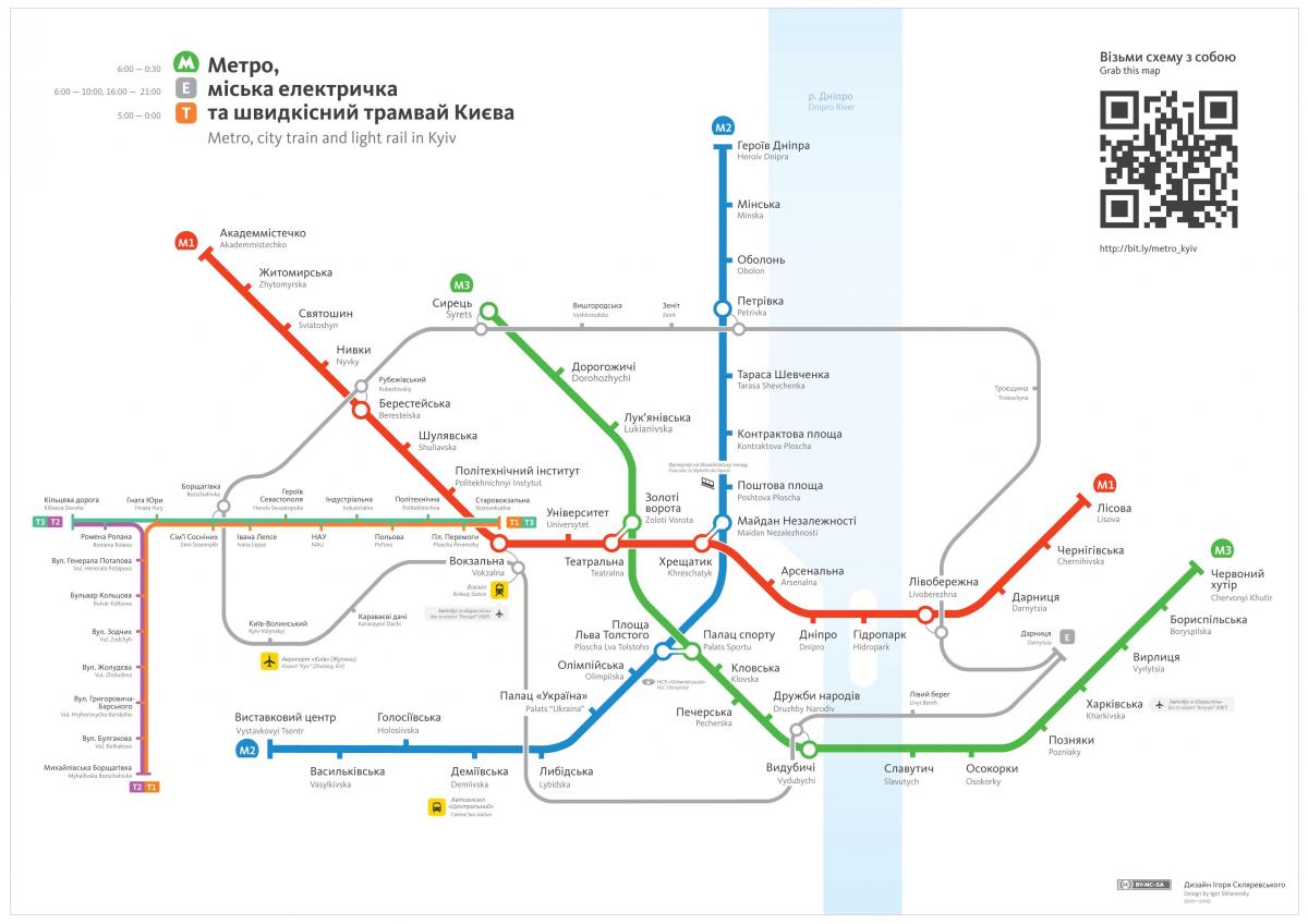 Kiev treinstations kaart